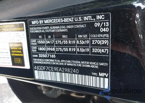 2014 Mercedes-Benz Gl 450 4Matic z USA, uszkodzony, nr VIN 4JGDF7CE9EA298240